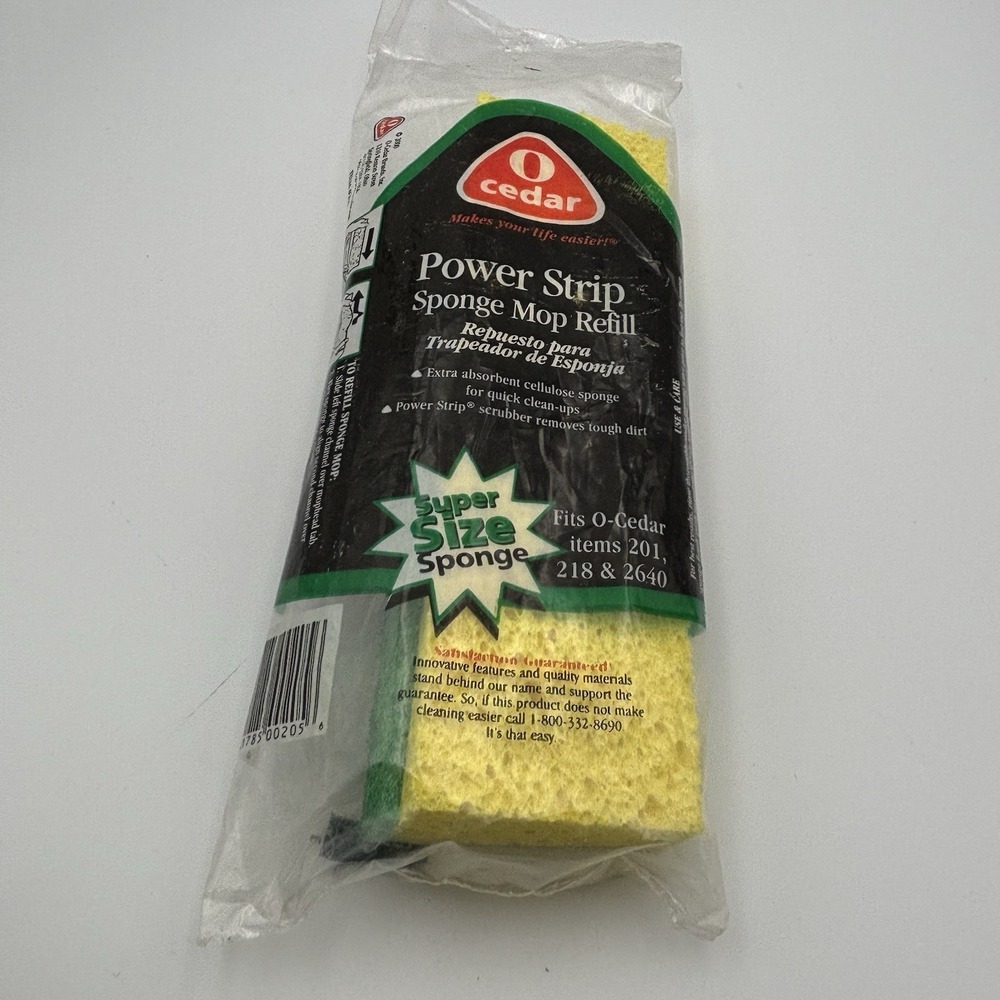O-Cedar Yellow Cellulose Sponge Mop Refill Power Strip Extra‎ Squeeze NEW NOS